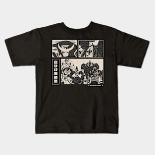 Whitebeard Pirates Gloomy Halftone Fanart Design Kids T-Shirt